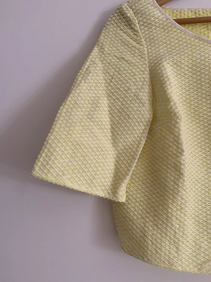 Blouse Naf Naf courte manche 3/4 jaune - photo numéro 3