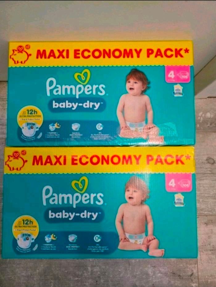 🍼 Pampers Baby-Dry T4 Lot de 2 × 108 couches (9–14 kg)