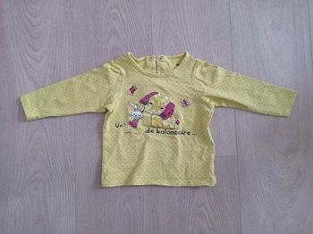 Tee shirt ML vert à pois éléphant Orchestra 18 mois