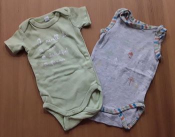 Lot de 2 Body Bodies manches courtes débardeur - 3 mois