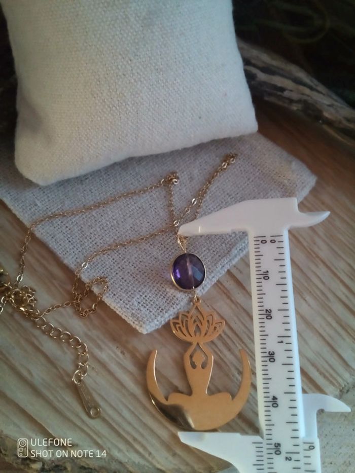 Collier féminin sacré pierre d'améthyste - photo numéro 4