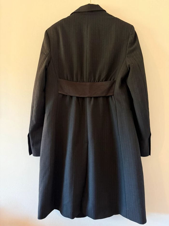 Veste longue noire à rayures Zara - photo numéro 8