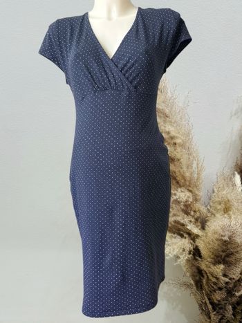 Robe de grossesse marine à pois blanc rougegorge