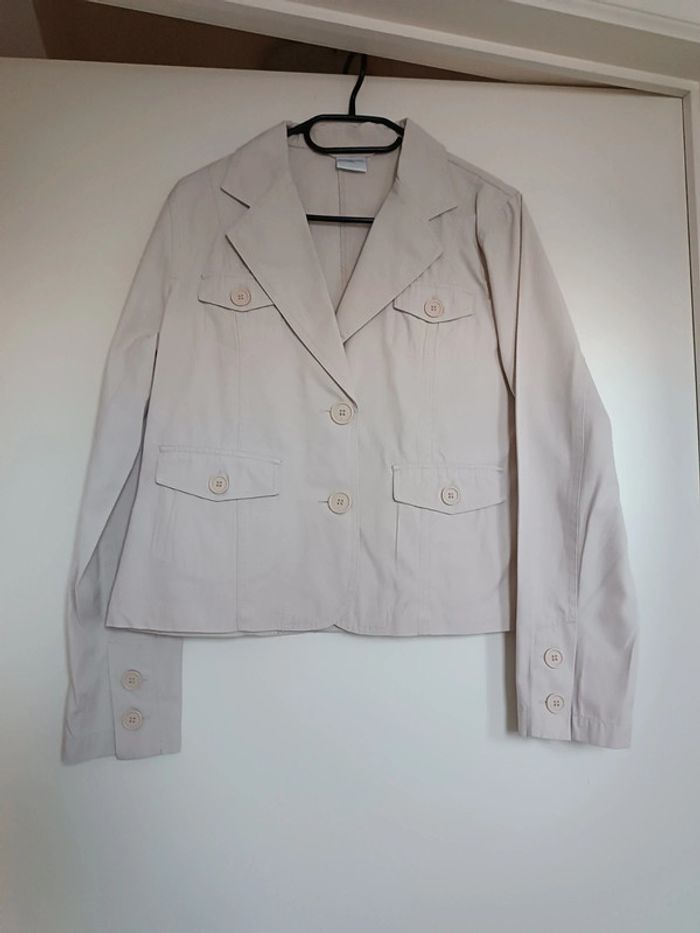 Veste de mi-saison, blazer beige - taille 40 - très bon état - H&M - photo numéro 2