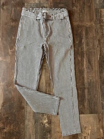 Pantalons rayures blanc et bleu femme jeans