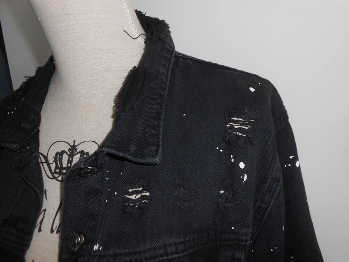 Veste en jean longue rock noir - photo numéro 4