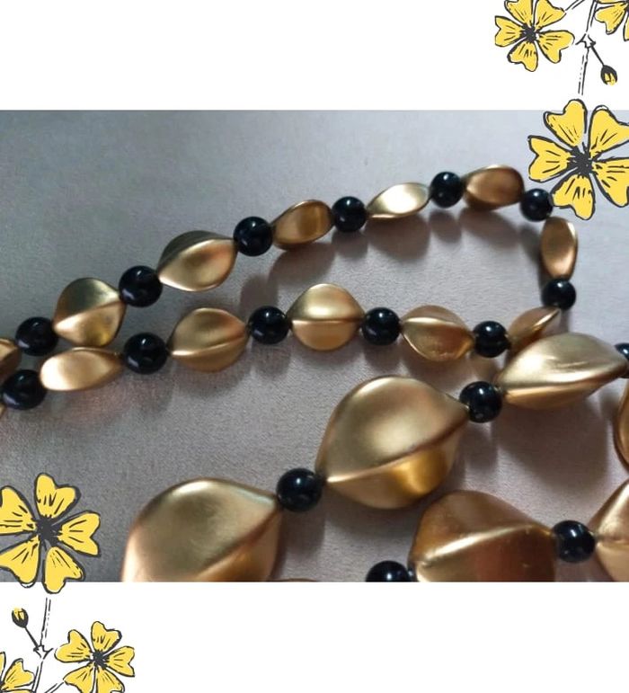 Collier doré et noir perles satinées – Style chic intemporel - photo numéro 8