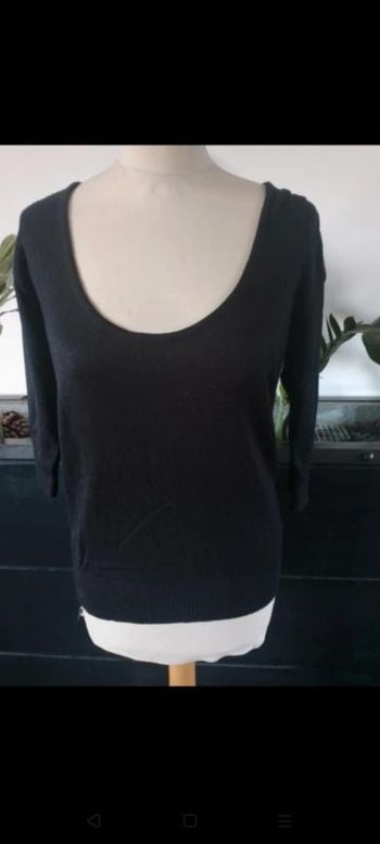 Pull noir manches 3/4