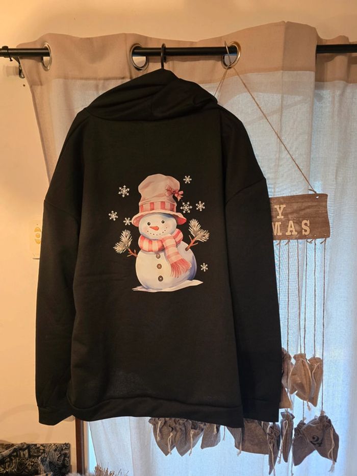 Swaet à capuche noir neuf noel fête jour de l'an - photo numéro 2
