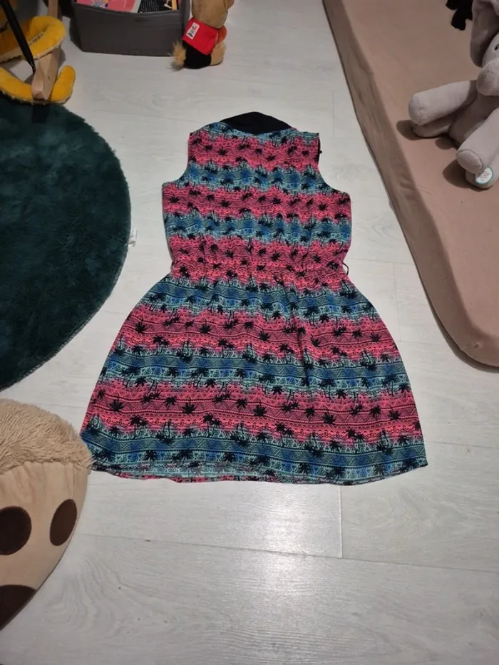 Robe palmier rose et bleu - photo numéro 4