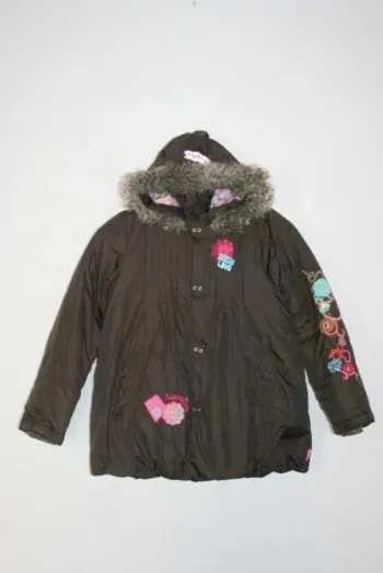 Manteau à capuche marron marque Pampolina taille 128 / 8 ans
