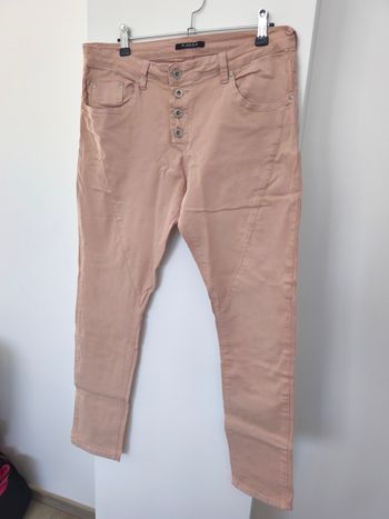 Jean taille haute couleur vieux rose