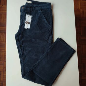 Pantalon chino en velours de coton bleu marine pour femme taille 44, Closette