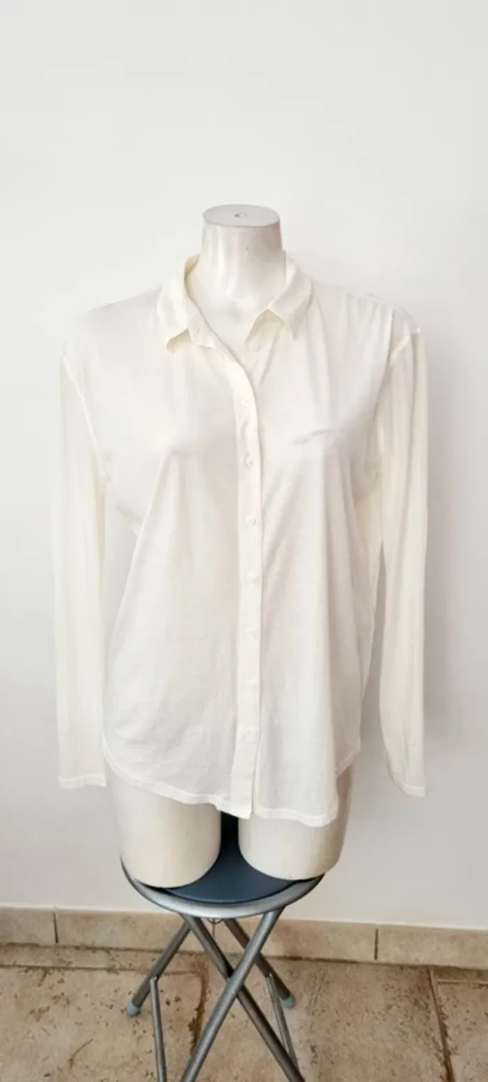 Chemise Tee-shirt manches longues blanche écru the kooples sport 38 - photo numéro 8