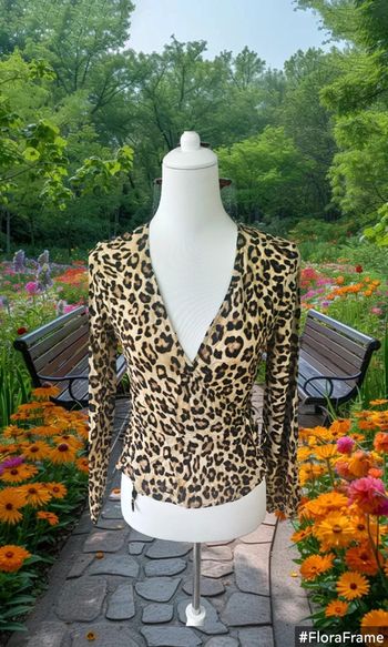 Blouse cache cœur léopard, H&M, taille 34