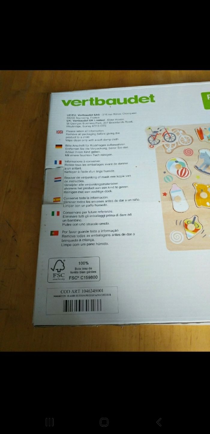 Puzzle bouton acidulé 17 pièce. Vertbaudet - photo numéro 3
