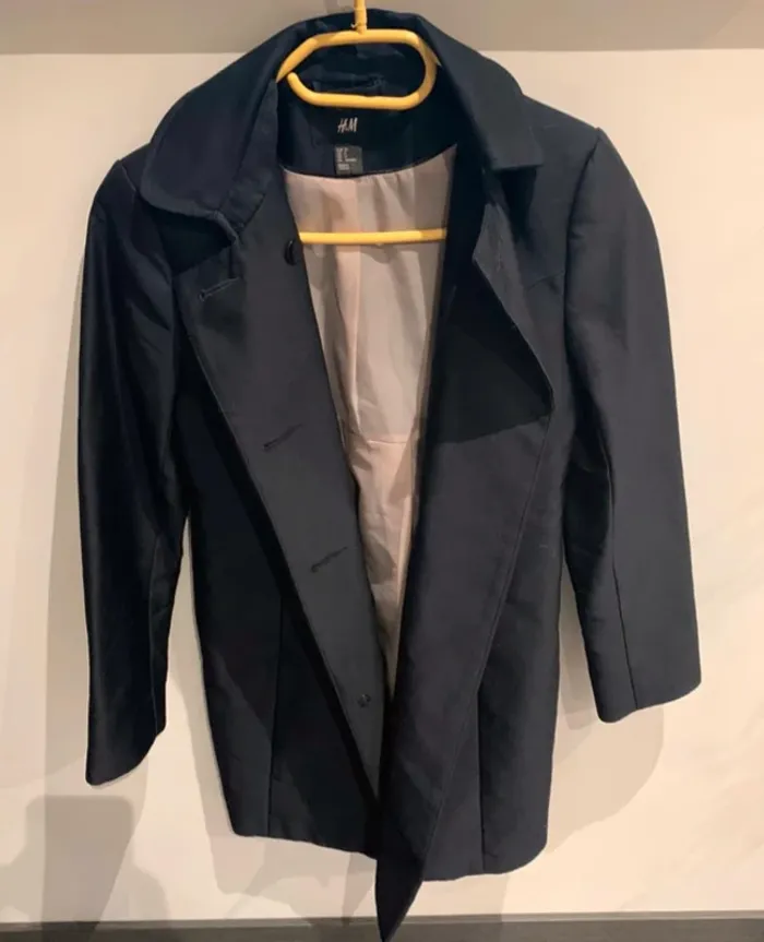 Manteau noir satiné H&m