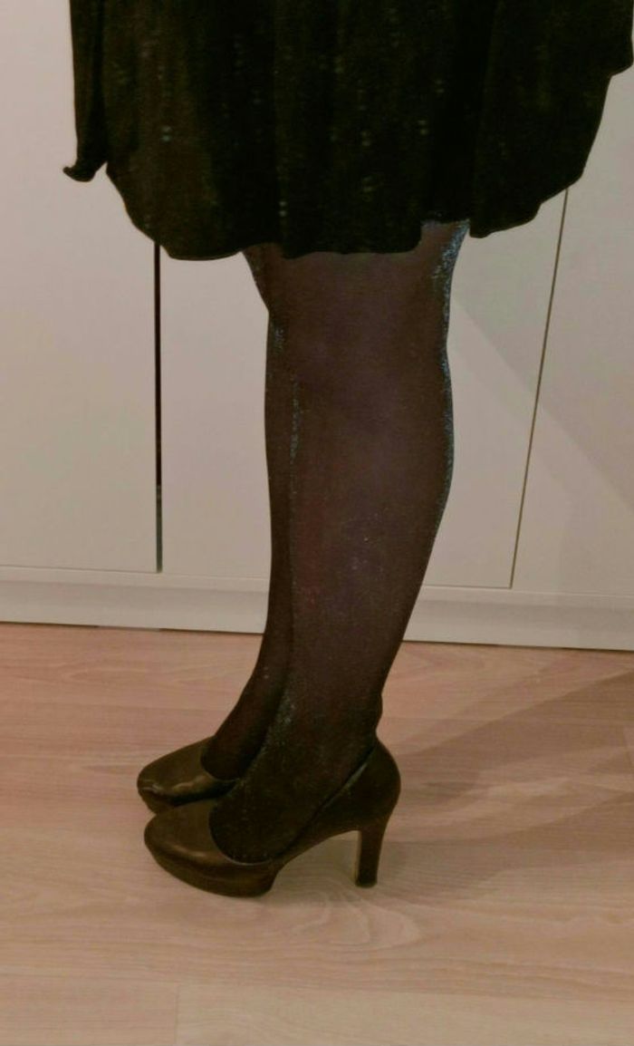 Collant pailleté transparent femme