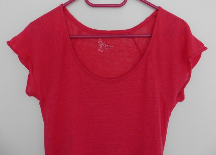 T shirt rose. Etam. Lin. Taille 38 - photo numéro 2