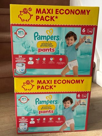 2 x Maxi Pack Couches Pampers Premium Protection Pants T6