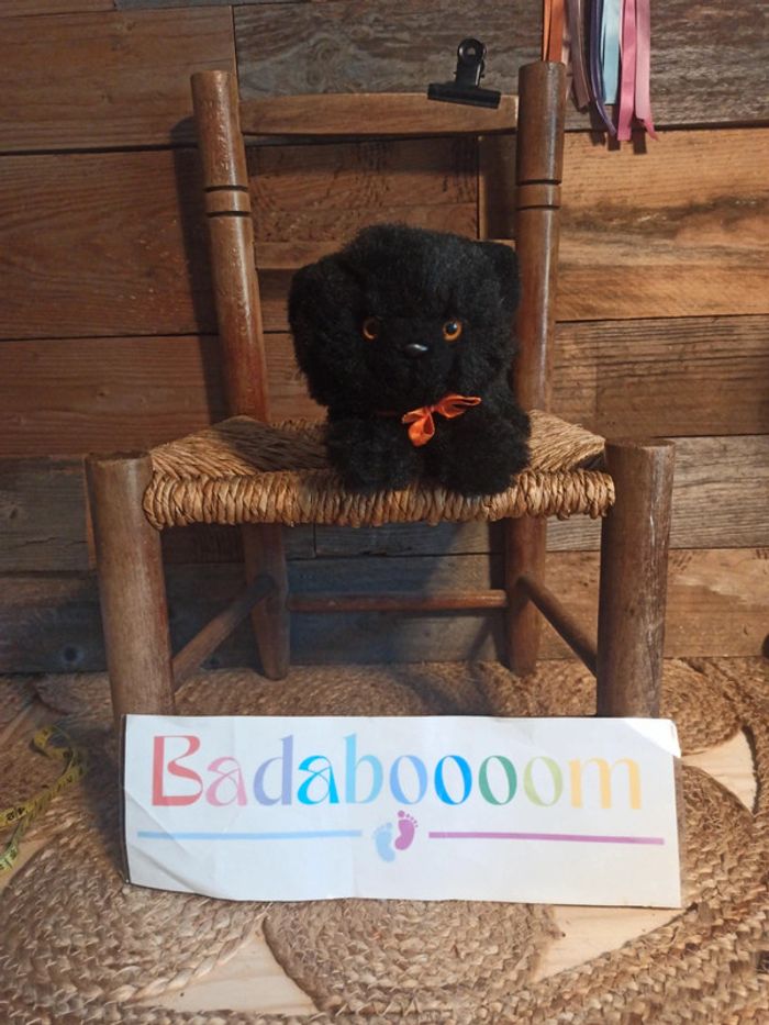 Peluche petit chat noir Ajena vintage
