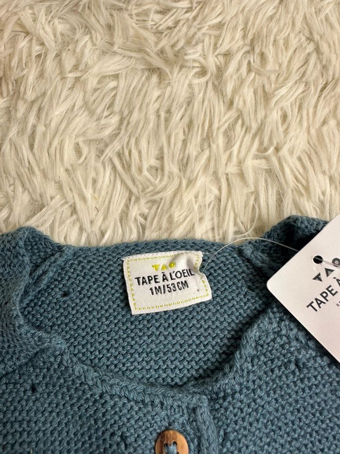 Cardigan bleu tape à l’œil taille 1 mois - photo numéro 3