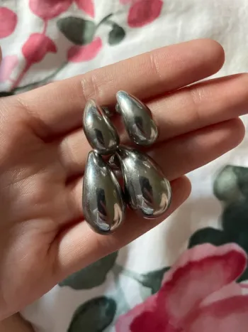 Boucle d’oreille gouttes d’eau argent