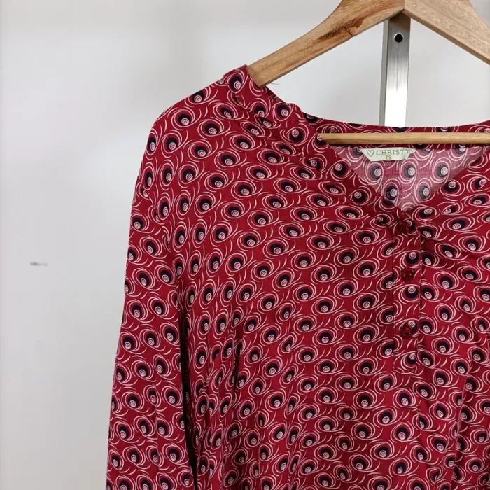 Blouse fluide imprimé rose et bleu Christy – taille T3 – 100 % viscose A1277 - photo numéro 4