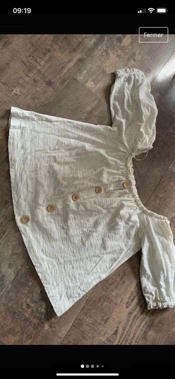 Blouse col élastique crème