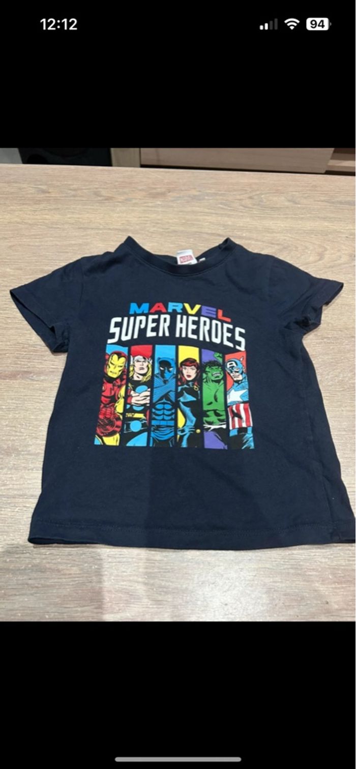 Teeshirt manches courtes bleu marine héros Marvel 5 ans - photo numéro 3