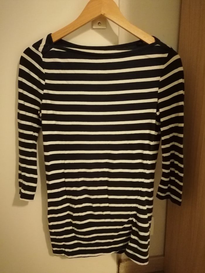 T-shirt rayé marine manches 3/4, 38/40 - photo numéro 1