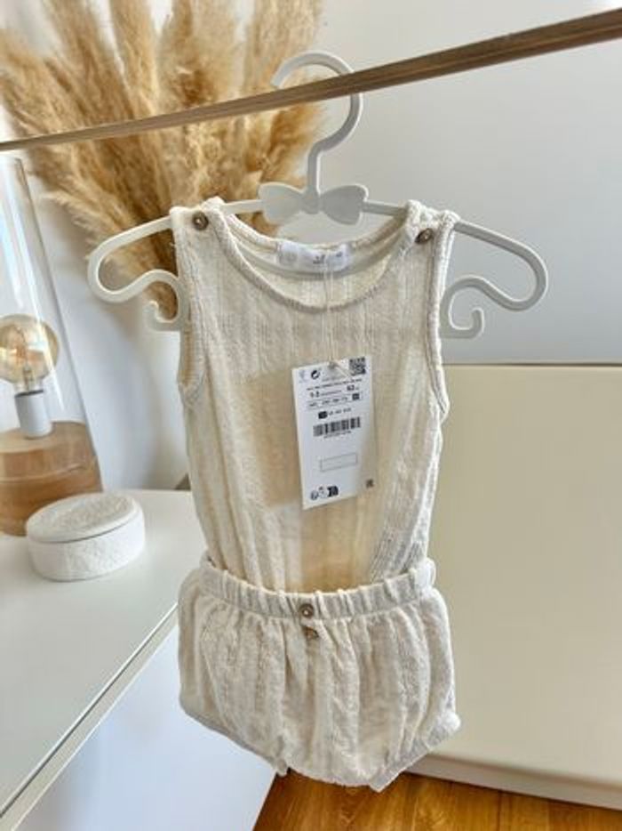 Barboteuse et short en maille 1-3mois/62cm - Zara - photo numéro 5