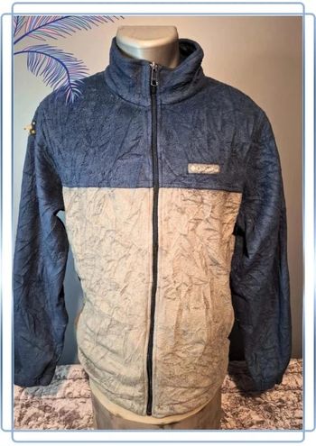 polaire full zip columbia bleu et gris homme - taille L (274)