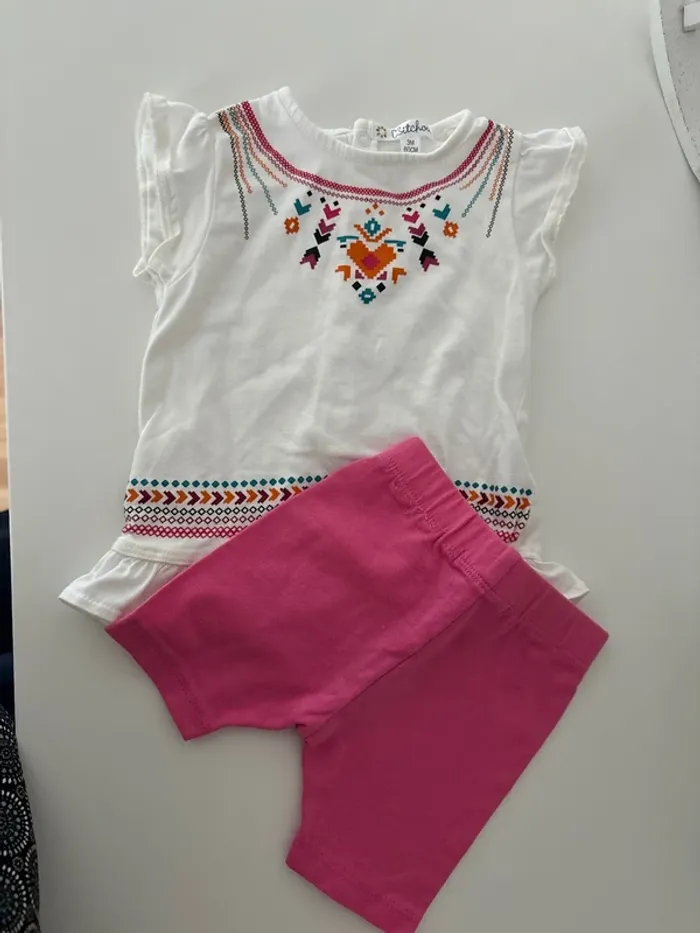 Ensemble T Shirt et pantacourt 3 mois Kitchoun