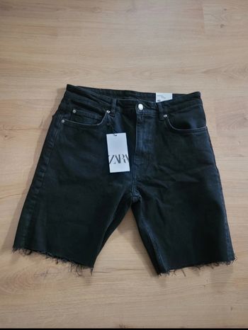 Short en jean noir Zara