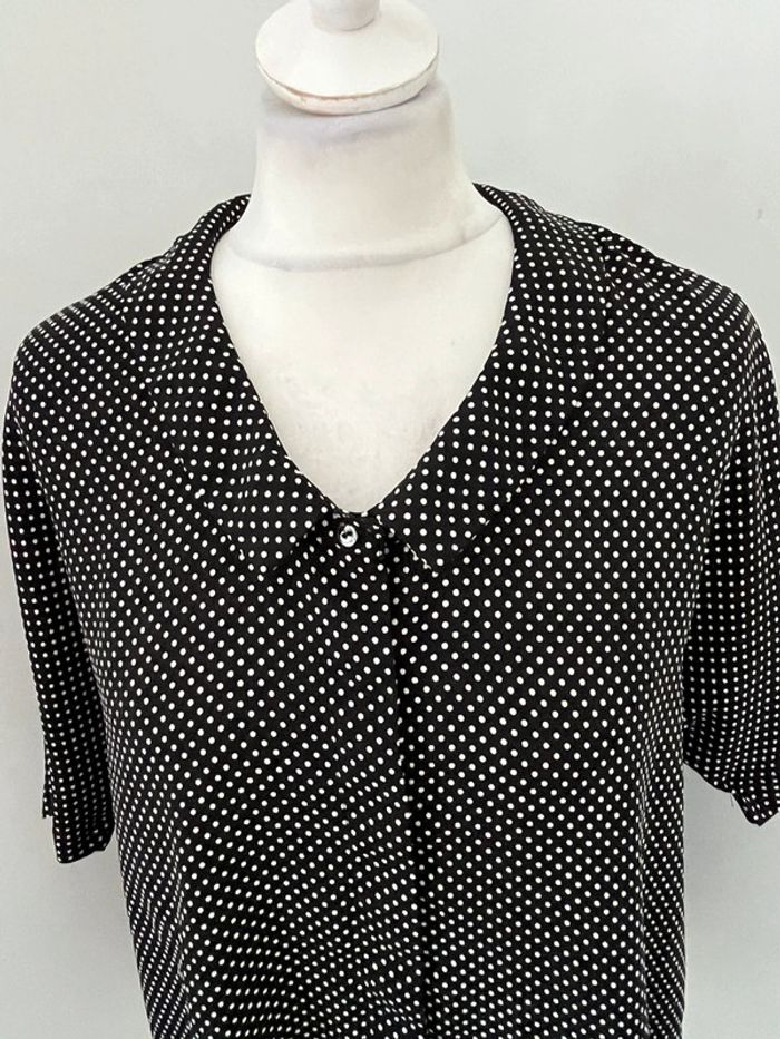 Chemisier noir à pois Zara XS - photo numéro 3