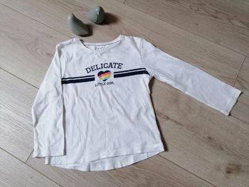 Tee shirt manches longues blanc Kiabi fille 3 ans