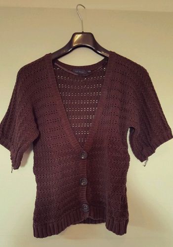 Gilet manches courtes, mailles ajourées, 38/40