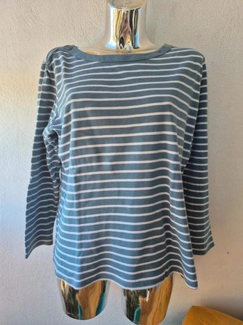 Pull fin col rond rayure