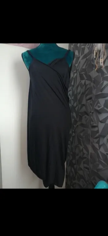 Robe de plage noire fluide Tissaia – Style paréo, taille unique, été / vacances