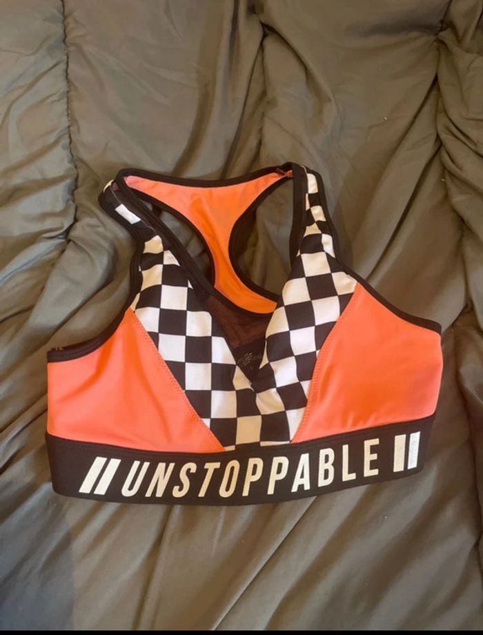 Brassière sport Undiz Unstoppable Noir/Corail - Neuve jamais portée
