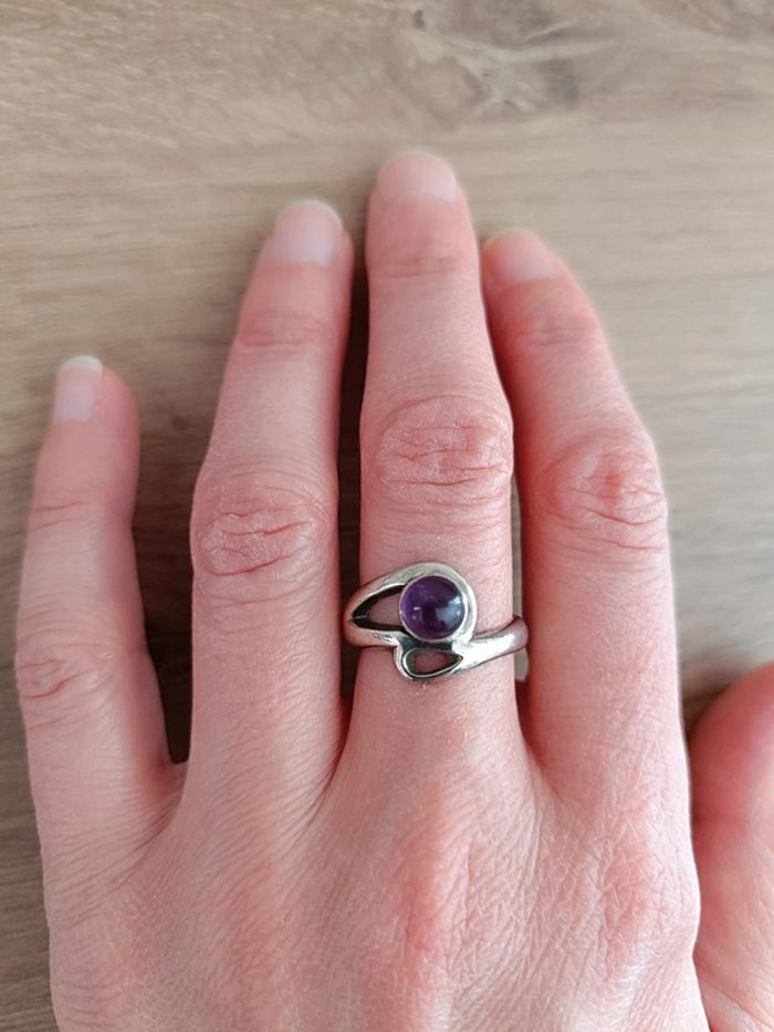 Bague argent et améthyste - photo numéro 4