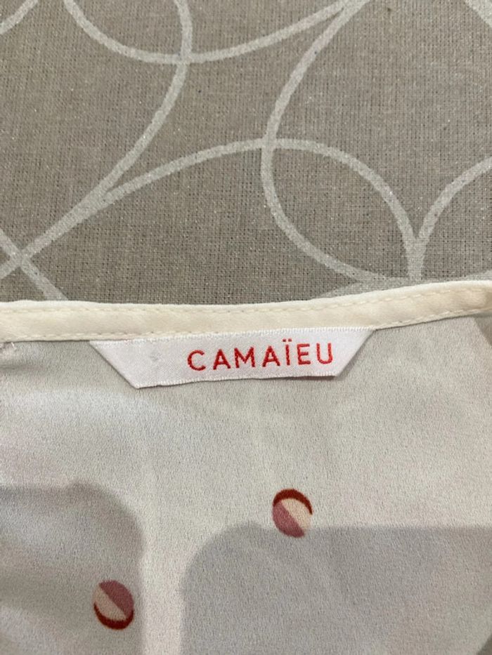 Blouse en voile camaïeu crème - photo numéro 3