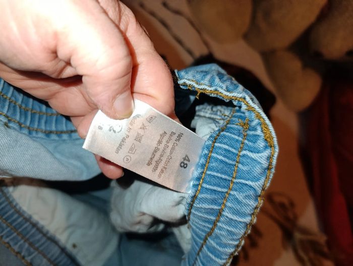 Joli short en jean T46 avec lien de serrage - photo numéro 8
