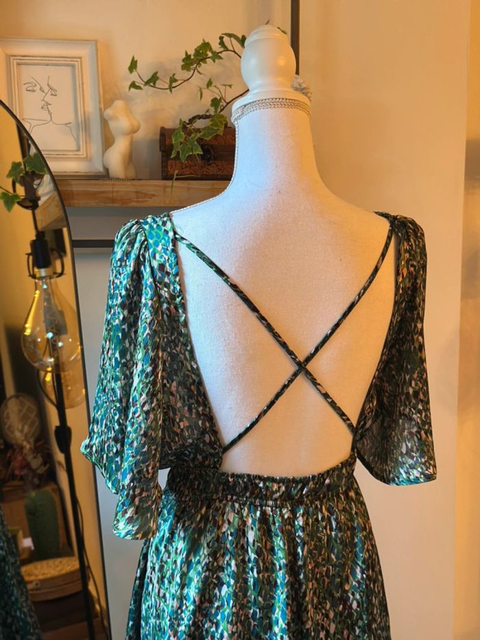 Robe verte à motifs dos nu taille S/M – Peace n’Love - photo numéro 9