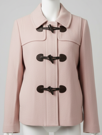 Coup de Coeur ! Manteau Rose Pâle / Duffle-Coat Laineux Touche de Douceur Garanti