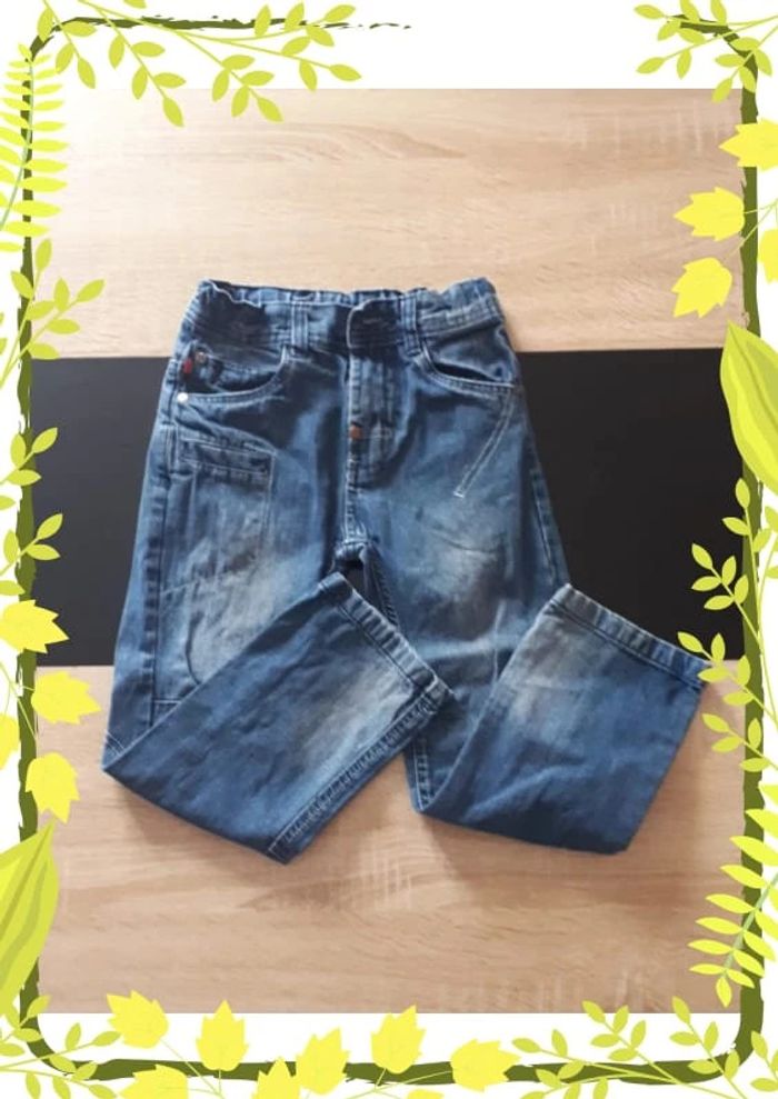 Jeans taille ajustable effet usé 6ans