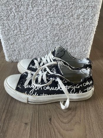 Converse All Star Black OX Cursive Sketched vintage