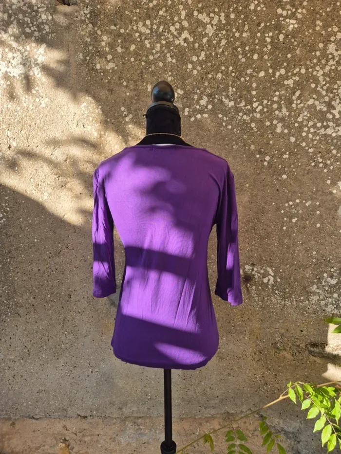 Top violet Fengo manches 3/4 Taille unique ~38 - photo numéro 2
