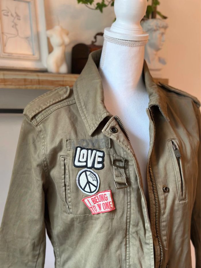 Veste kaki patch brodés Maison Scotch T38 - photo numéro 4